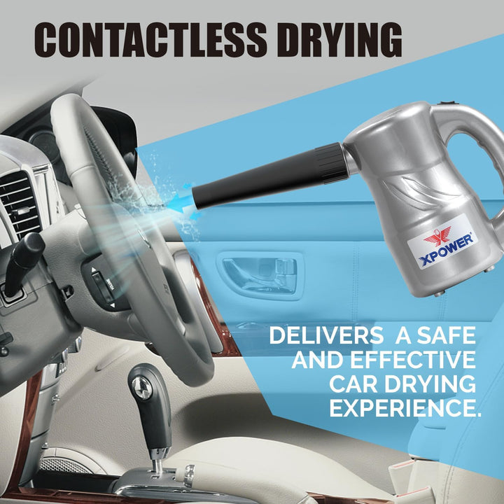 XPOWER Electric Air Duster for Dusting Drying Inflating Blowing Car Detailing Computer Leaf Blowing