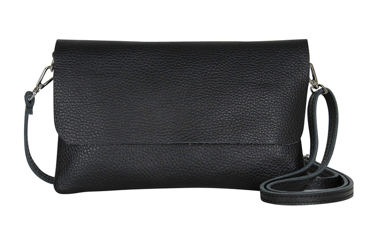 AmbraModa GLX11 - Damen Umhängetasche, Clutch, Handytasche aus echtem Leder mit abnehmbarem und vers