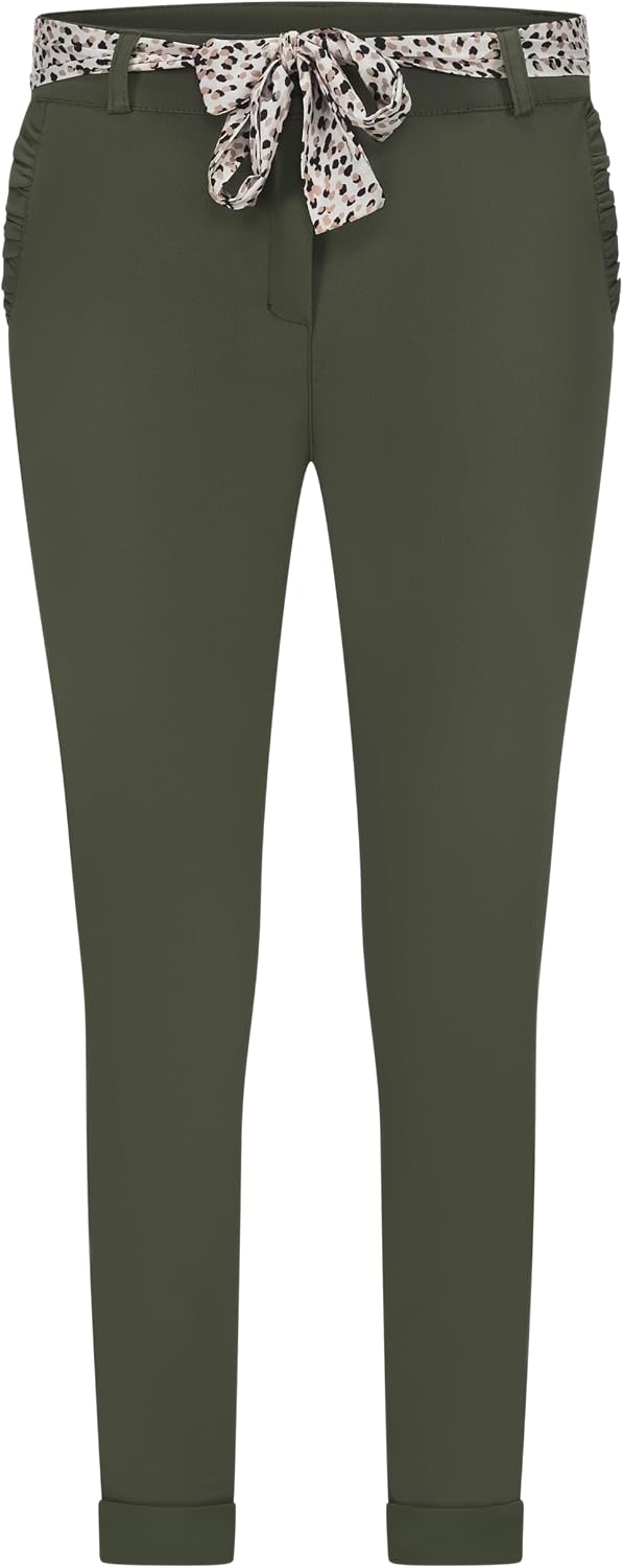 Mississhop Female Damen Stretch Klassische Chino Hose S Grün, S Grün