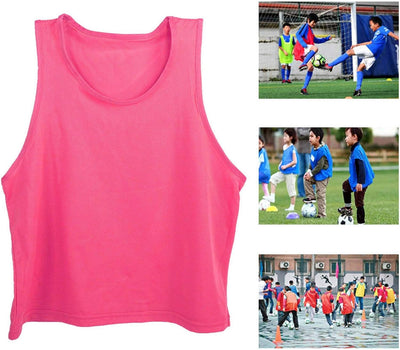 12er Set Fussball Leibchen Trainingsleibchen Markierungshemd Fussballleibchen für Kinder Jugend Spor