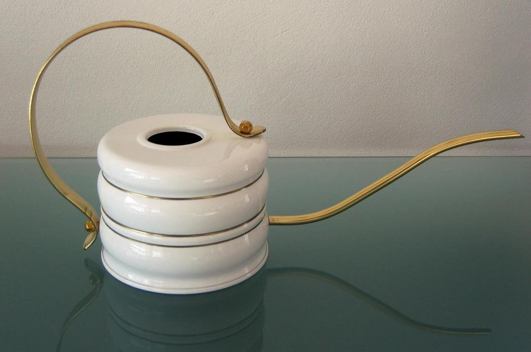 Giesskanne Made IN Germany, 1,2 L, aus Messing, weiss lackiert, hochwertige Qualität