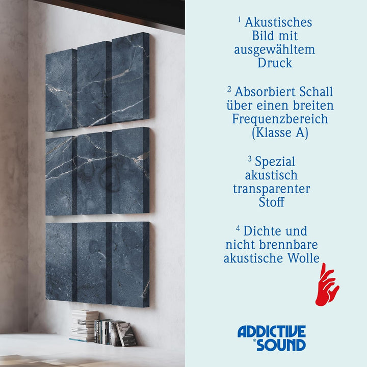 Addictive Sound Schalldämmung Wand 148x50x6 cm mit Grafiken - Akustikpaneele Wand - Schallabsorber B