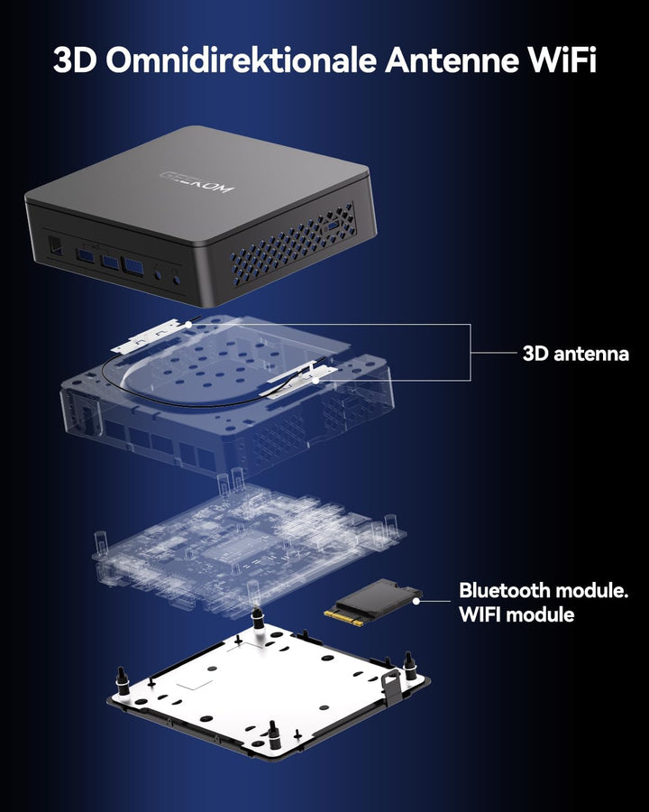 GEEKOM Air12 Lite Mini-PC – Intel Alder Lake N100 Prozessor (bis zu 3,4 GHz), 8GB DDR4 RAM + 256GB S