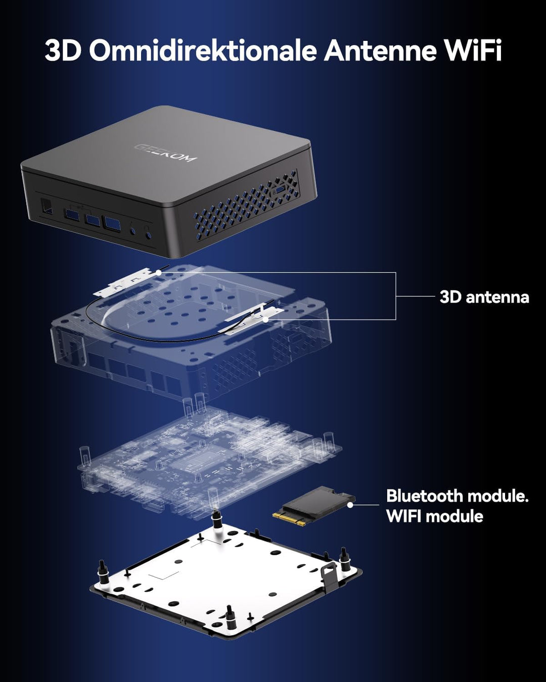 GEEKOM Mini PC Air 12 Lite - 12th Gen Intel-N100 (4 Kerne, 4 Threads) Mini PC Windows 11 Pro, DDR4 8