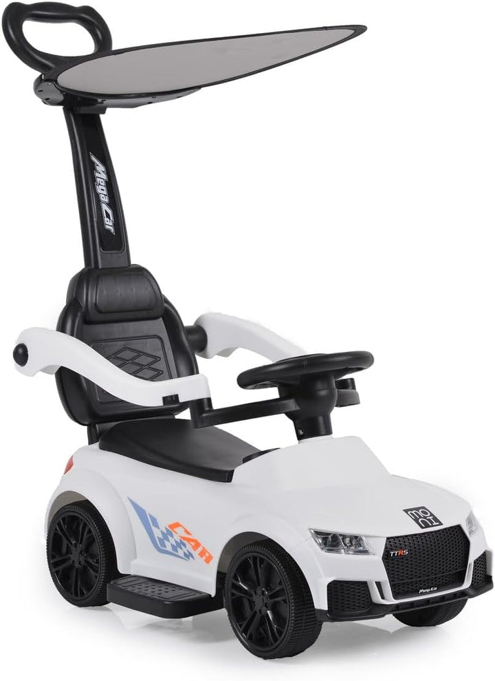 Moni Rutschauto, Victory 2 in 1 Rutscher mit Griff Lehne Fussstütze Musikfunktion weiss, Weiss