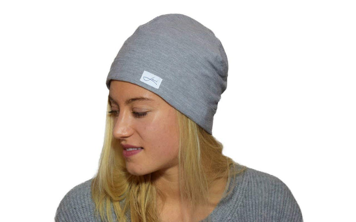 Baumwollmütze grau Beanie Made in Germany - Damenmütze & Herrenmütze - Sehr leichte & weiche Sommerm