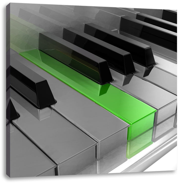 Piano Green Klaviertasten schwarz/weiss, Format: 70x70 auf Leinwand, 70x70