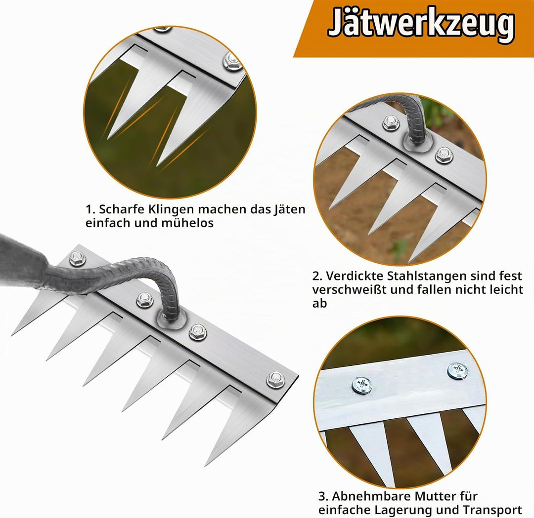 Gartenrechen, Mehrzweck Garten Unkraut Werkzeug, Unkrauthacke, Tragbare Unkraut Abzieher Werkzeug fü