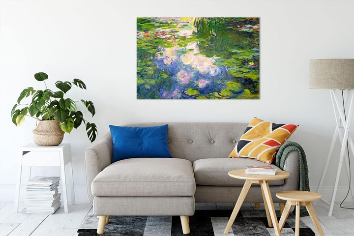 Claude Monet - Seerosen II als Leinwandbild / Grösse: 100x70 cm / Wandbild / Kunstdruck / fertig bes