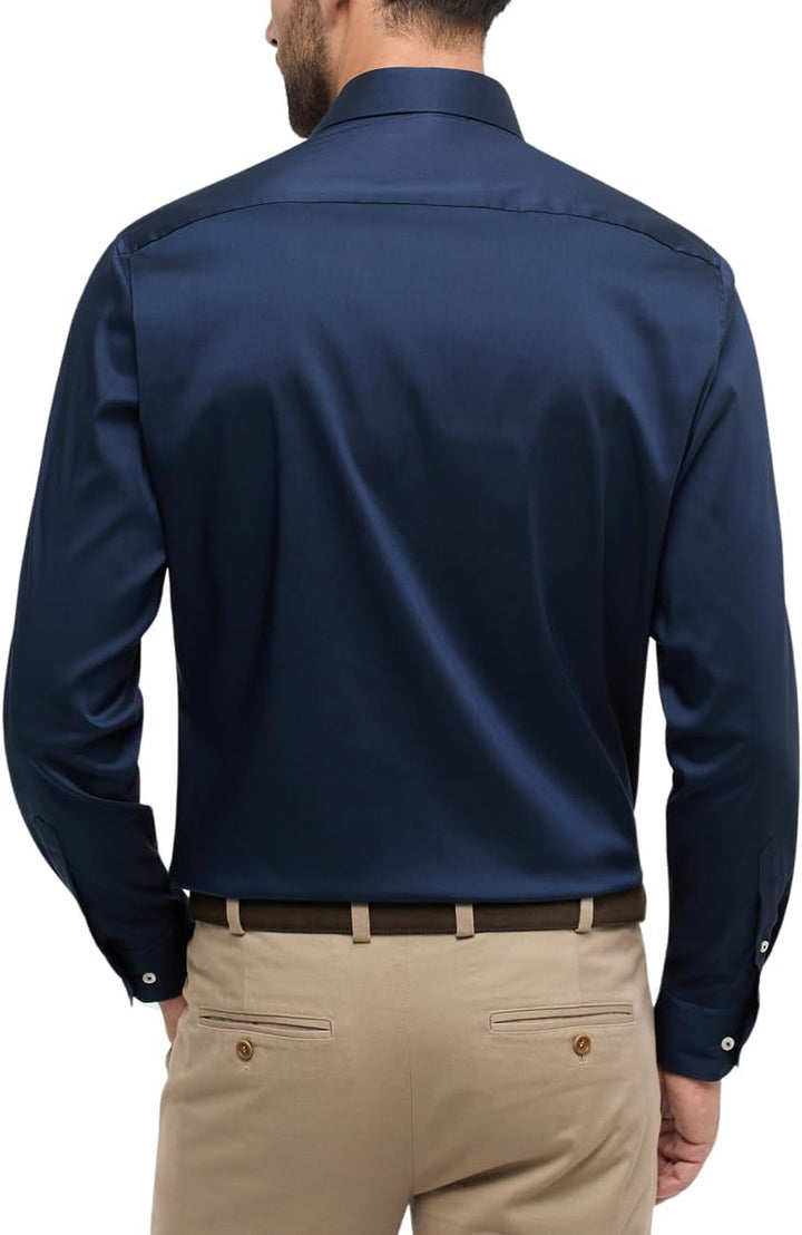 ETERNA Herren Performance Shirt MODERN FIT 38 Kragen / 67 Ärmel Navy, 38 Kragen / 67 Ärmel Navy