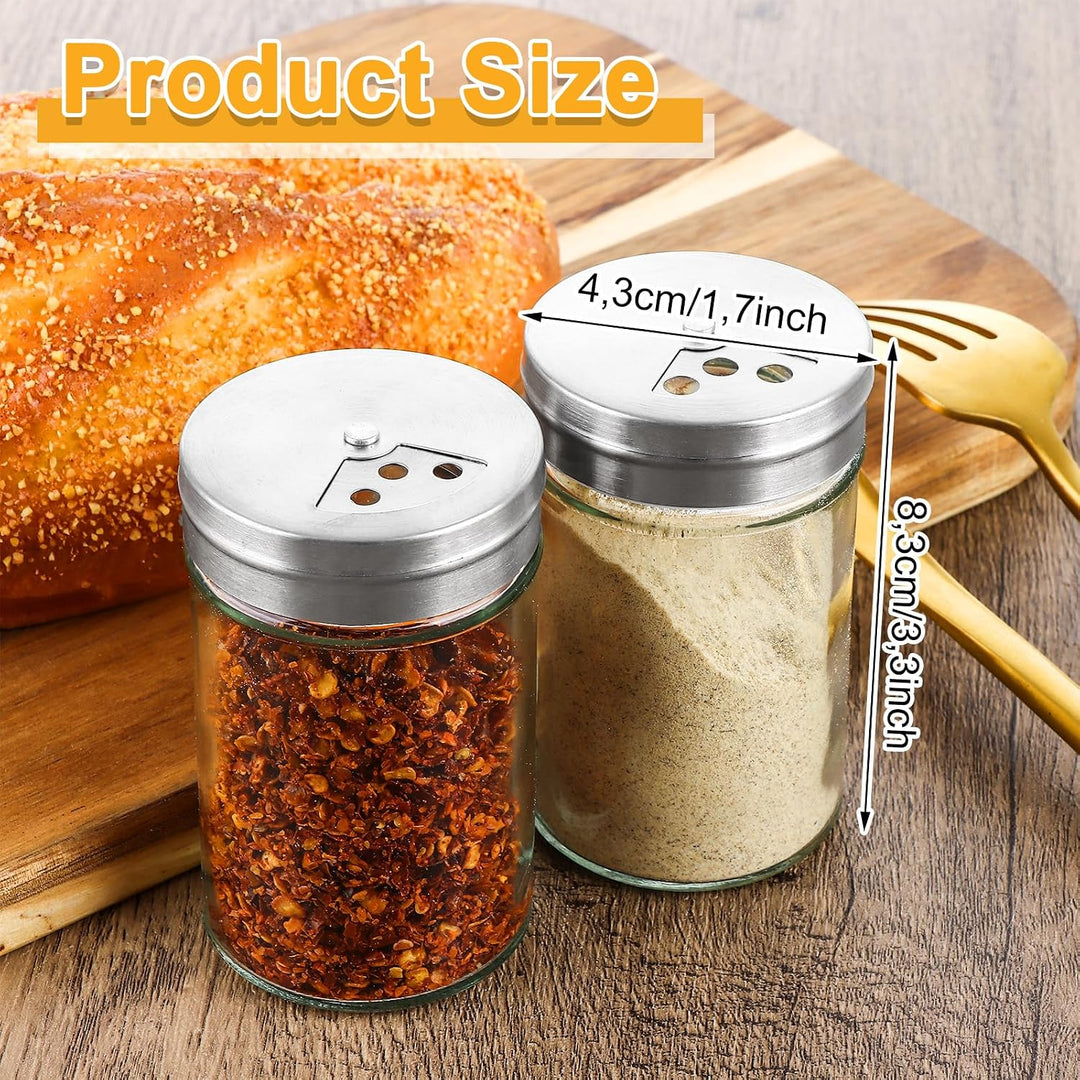 STARVAST 24 Gewürzgläser 100 ml Set, Gewürzstreuer Glas leer mit 2 Bögen Etiketten, transparente Gew