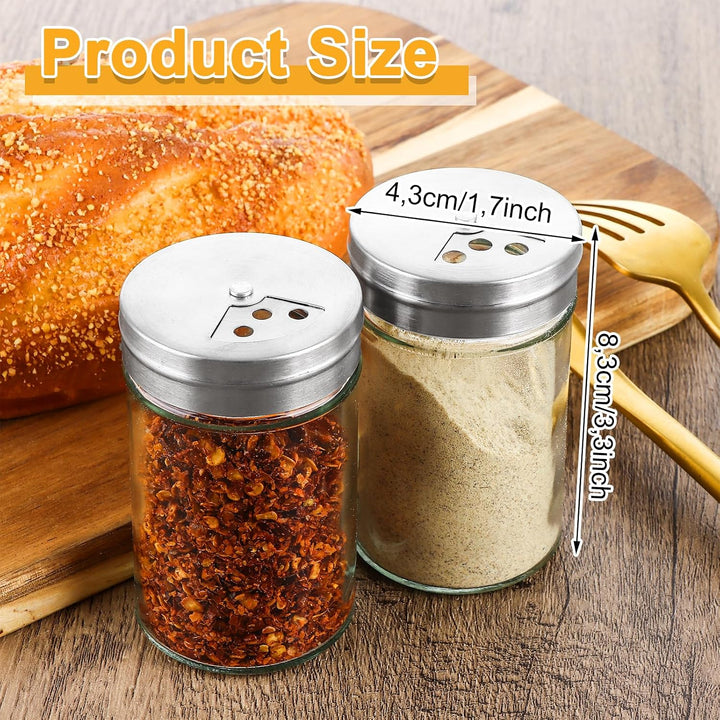 STARVAST 24 Gewürzgläser 100 ml Set, Gewürzstreuer Glas leer mit 2 Bögen Etiketten, transparente Gew