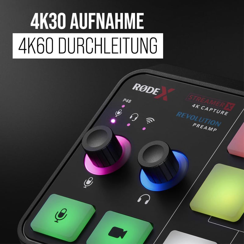 RØDE X Streamer X Professionelles Audio Interface und 4K Video Capture Card mit XLR-, HDMI- und TRRS