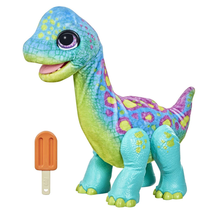 Hasbro furReal Sam, der Brontosaurus interaktives Animatronik-Plüschspielzeug, 40+ Geräusche und Rea