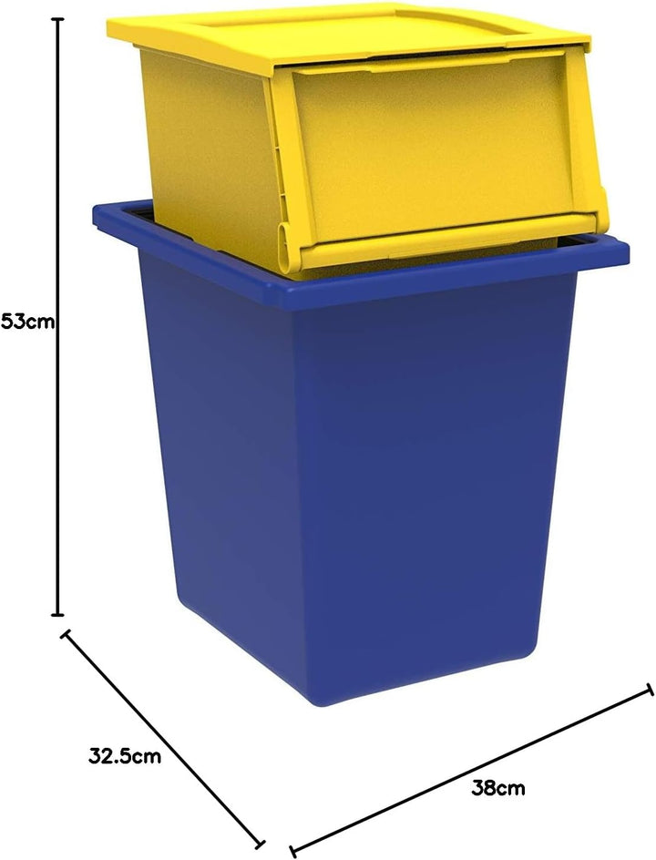 TERRY, Ecobin 25+30 Set 2 Behälter für die Abfalltrennung. Farbe: Gelb und Blau, 25 L + 30