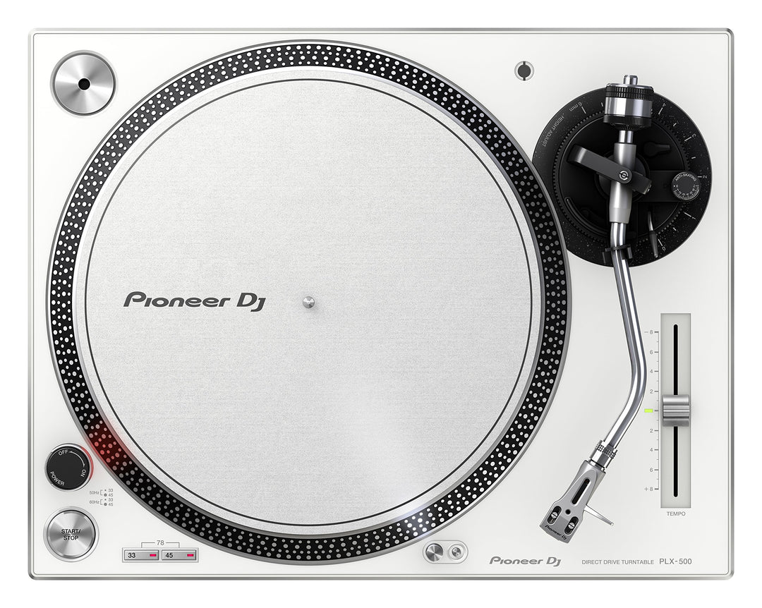 Pioneer DJ PLX-500-W DJ-Plattenspieler mit Direktantrieb, Weiss White Single, White Single
