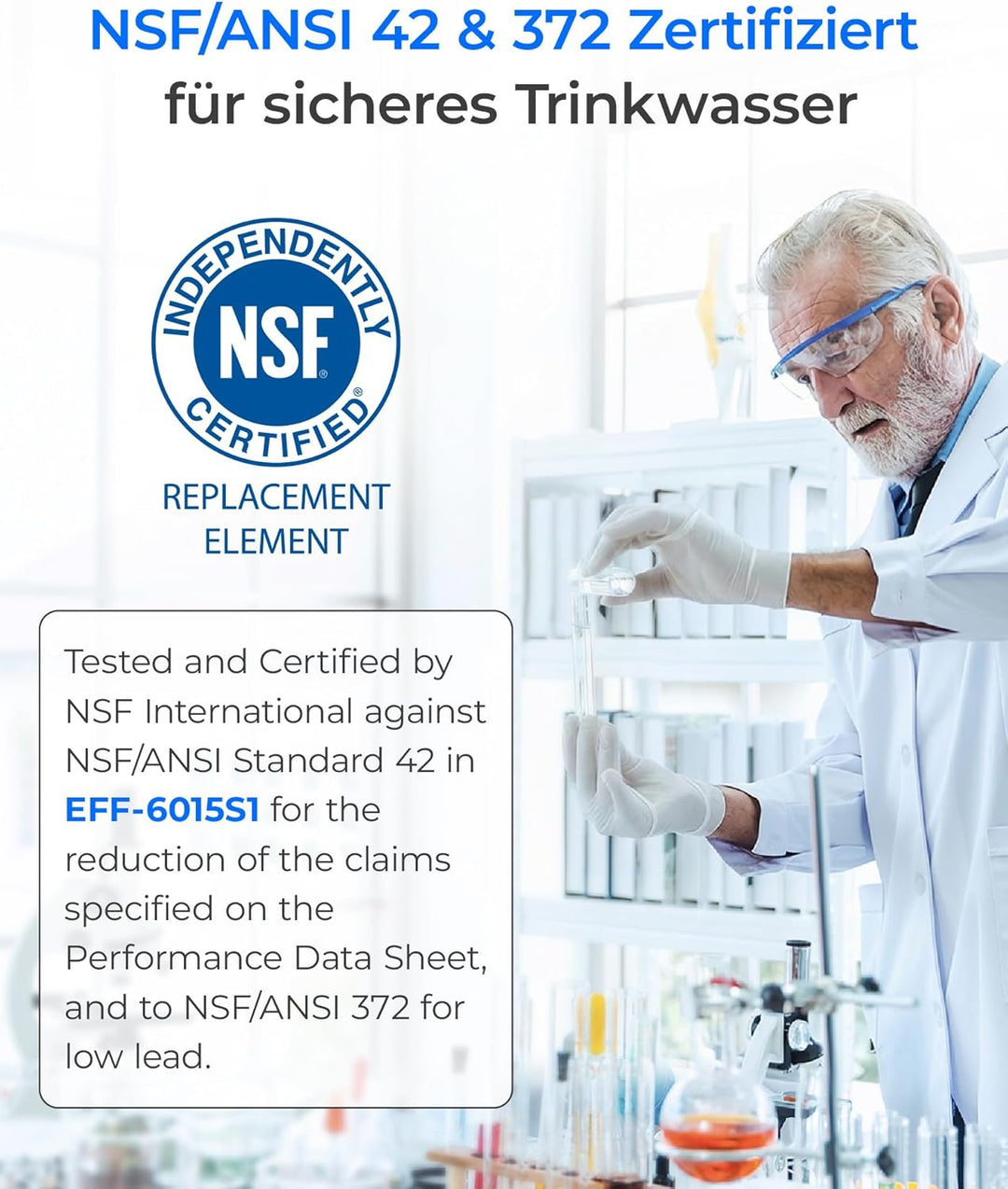 Waterdrop WD-F15 Kühlschrank Wasserfilter, Ersatz für Bosch® Ultra Clarity® Pro 11032518, KSZ50UCP,