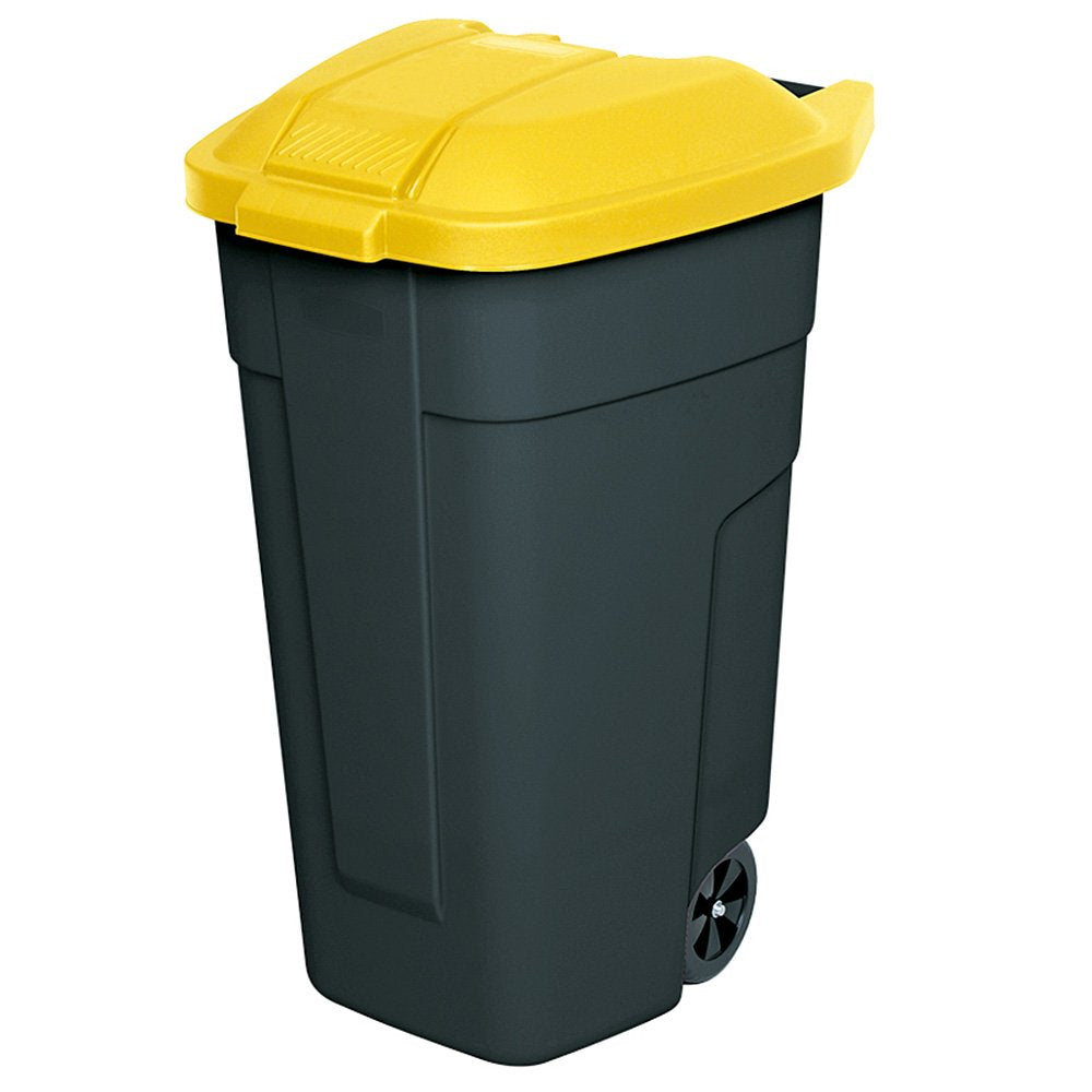 BRB Wertstoffsammler, Inhalt 100 Liter, Korpus anthrazit, Deckel gelb anthrazit/gelb, anthrazit/gelb