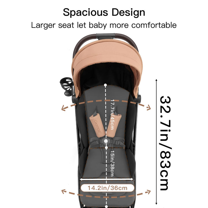 Gravity faltbarer Baby-Kinderwagen, Tragbarer Reise-Kleinkindbuggy Mit Verstellbarer Rückenlehne &amp; S