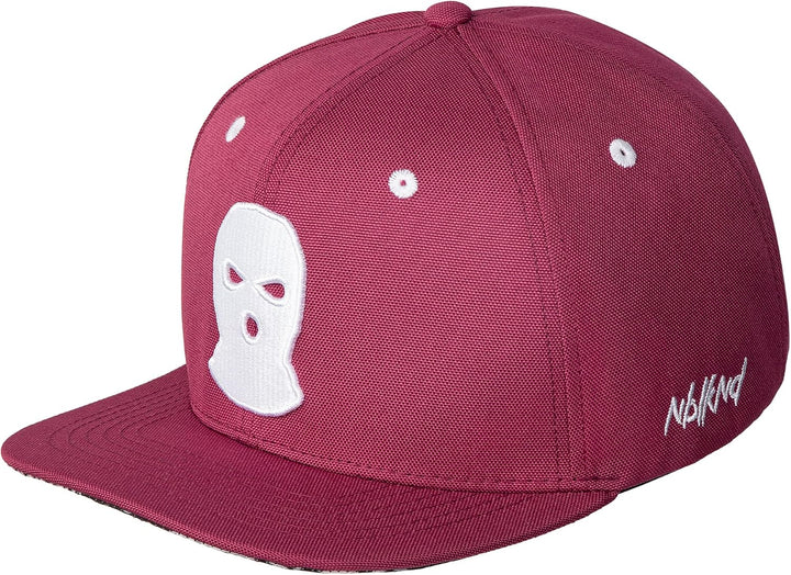 Nebelkind Snapback Cap Sturmmaske Graffiti Weinrot Schwarz Kappe 6-Panel One Size