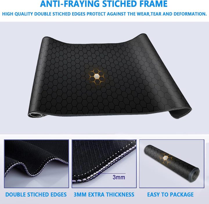 Gaming Mauspad XL,800 x 400 mm,Spritzwassergeschütztes Premium-Gaming-Mauspad,Verbessert Präzision u