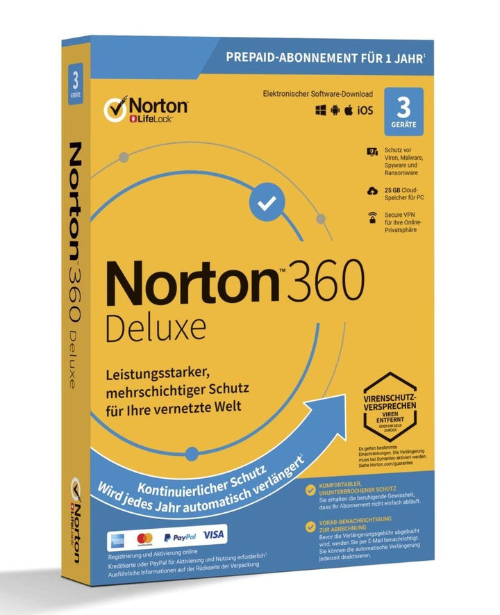 NORTON 360 DELUXE *3-Geräte / 1-Jahr* inkl. 25GB