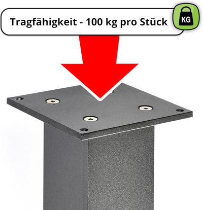 ALUSFERA Tischbeine Höhenverstellbar Quadratische - Tischbeine Metall/Aluminium - Möbelfüsse für Ess