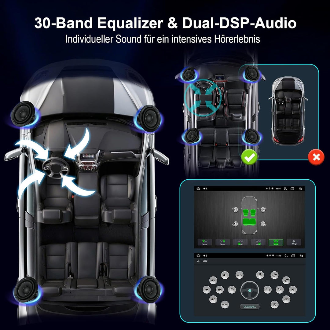 Autoradio für VW Golf 5 6 T5 Polo Sharan Passat Tiguän,[Android 14.0 4GB+64GB 2.0Ghz] CAWELL Doppel