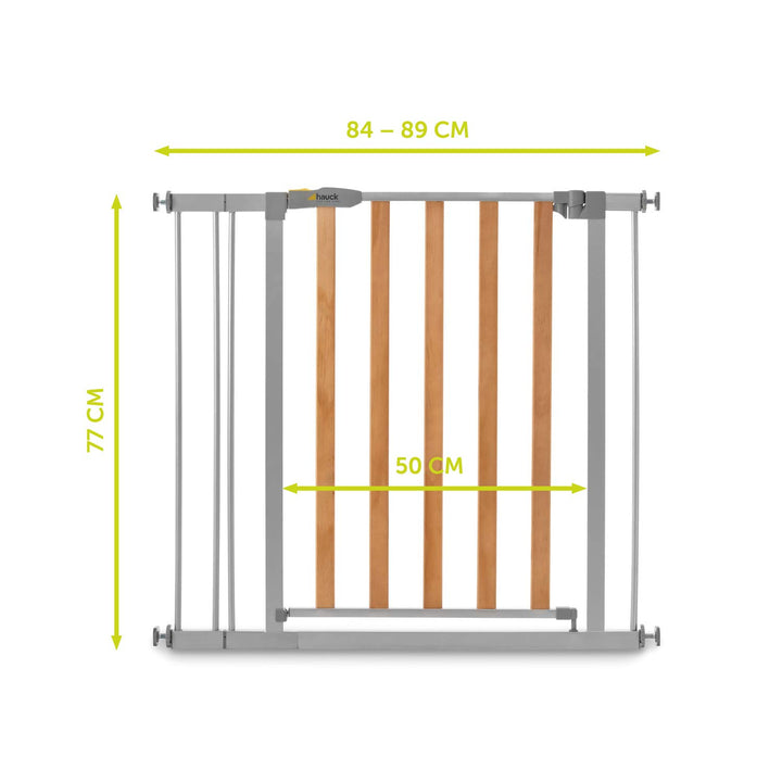 Hauck Türschutzgitter / Treppenschutzgitter für Kinder Wood Lock 2 Safety Gate inkl. 9 cm Verlängeru