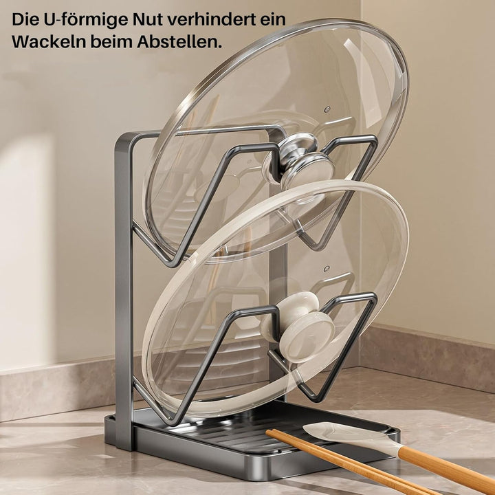 Generisch Topfdeckel Organizer Küchenregal,Topfdeckelhalter Küche,Multifunktionaler Küchenorganizer