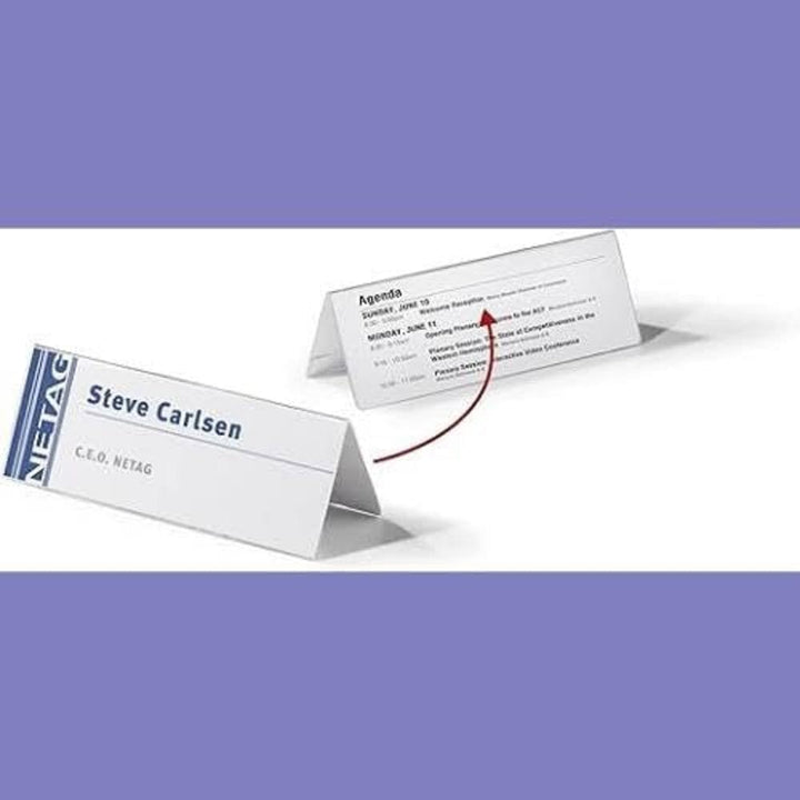 Durable Namensschild Dachaufsteller (Acryl, 61/122 x 210 mm) 10 Stück, transparent, 803419, 61/122 x