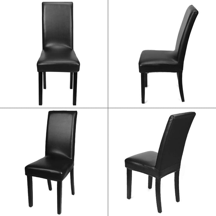 Fuloon Esszimmer Stuhlhussen 4er/6er Set, Wasserdichtes Pu Leder Stretch Stuhl-Bezug Bi-elastische S