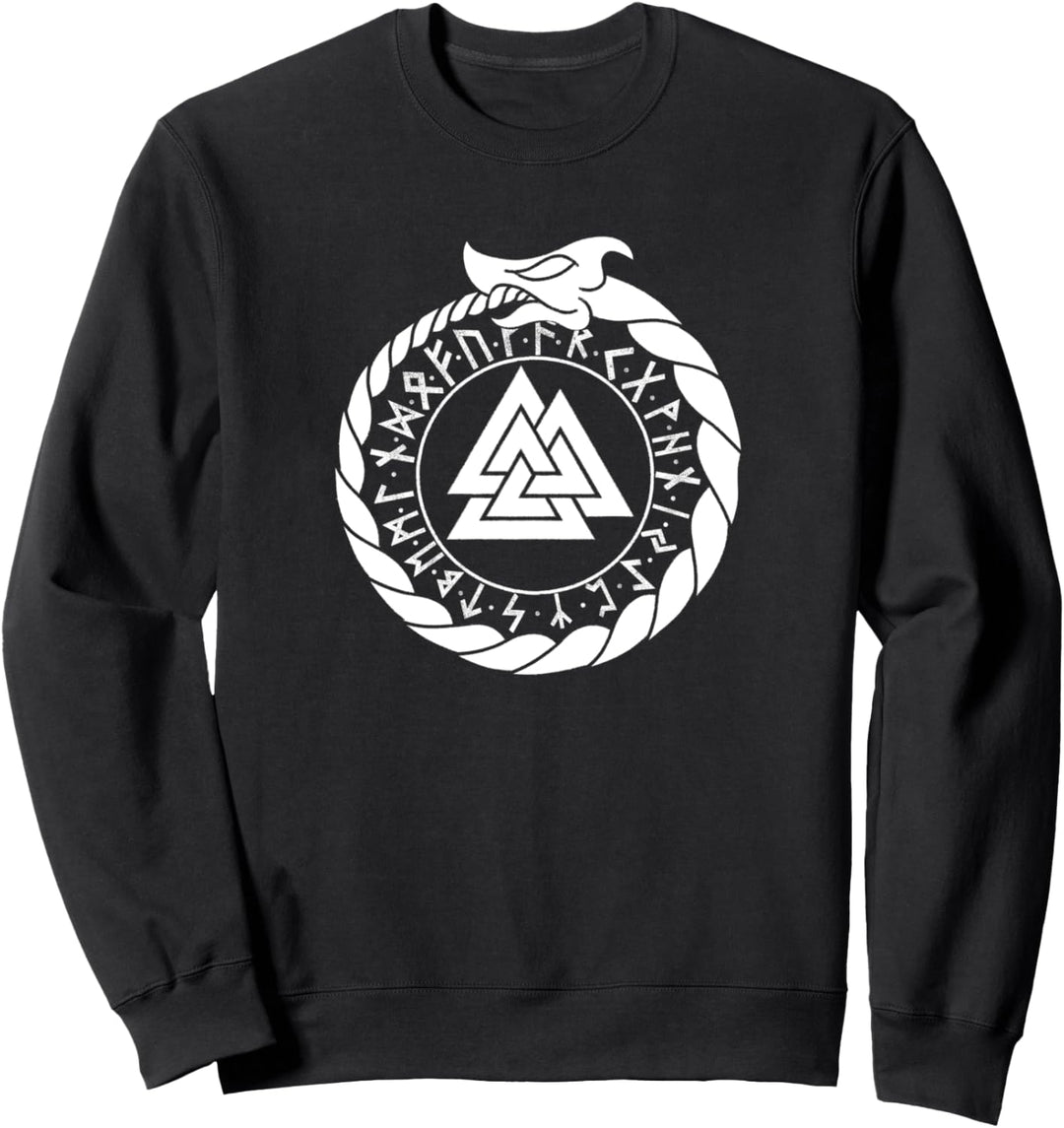 Ouroboros mit Valknut und Futhark - Germanisches Sweatshirt