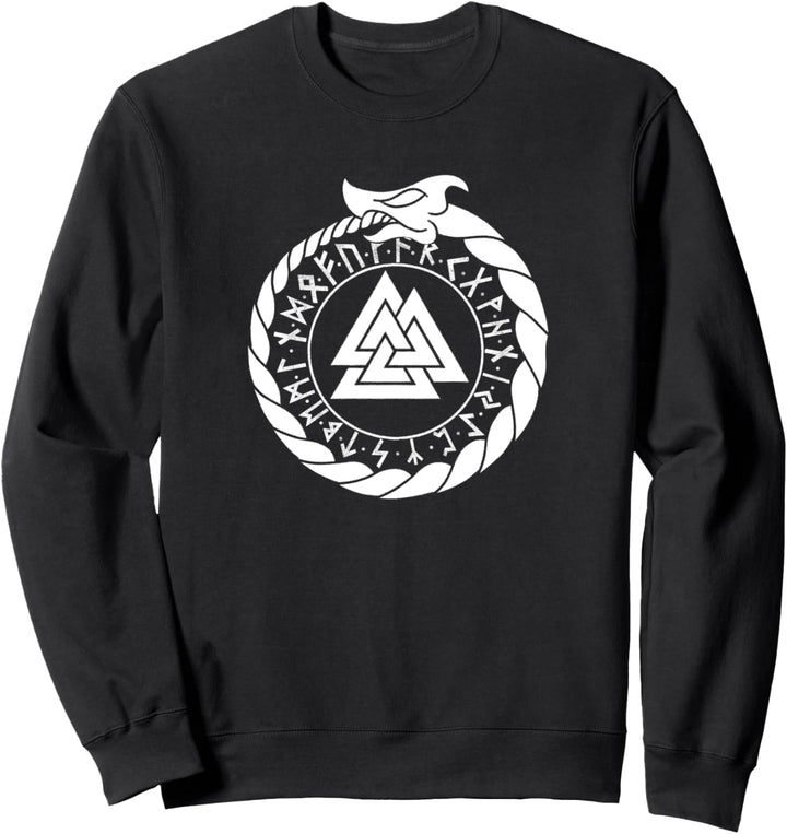 Ouroboros mit Valknut und Futhark - Germanisches Sweatshirt