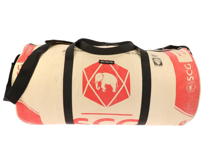 MoreThanHip Jumbo Weekender Elefant Rot - Grosse Reisetasche aus Recycelten Zementsäcke Weekendertas