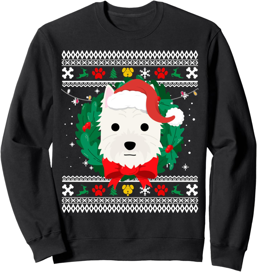West Highland White Terrier Westie Ugly Christmas Sweater Sweatshirt