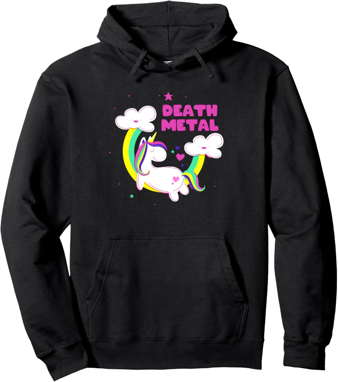 Death Metal Einhorn Metaller Regenbogen Festival Geschenk Pullover Hoodie