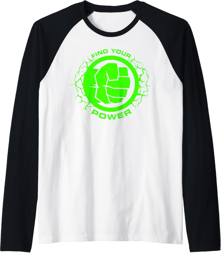 Marvel Hulk Find Your Power Simple Logo Raglan