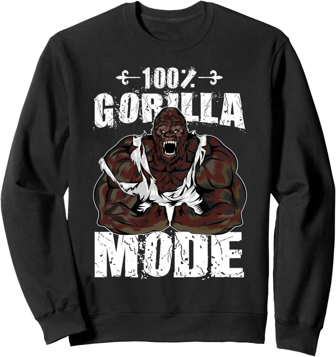 Gorilla Mode Workout Hantel Beast Gym Fitness Bodybuilding Sweatshirt