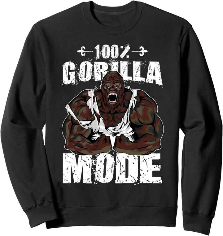 Gorilla Mode Workout Hantel Beast Gym Fitness Bodybuilding Sweatshirt