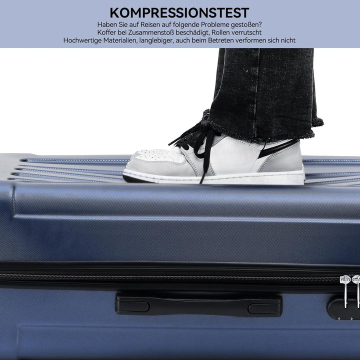 BEIBYE Hartschalen-Koffer Trolley Rollkoffer Reisekoffer Sicherheit Zahlenschloss Zwillingsrolle ABS