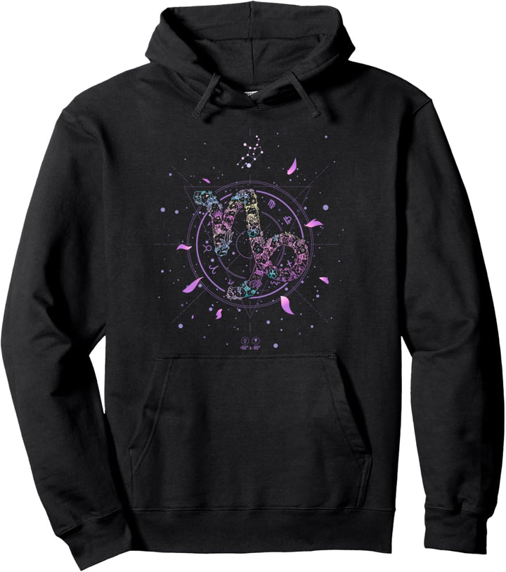 Capricorn Zodiac Sign Flower December January Birthday Pullover Hoodie