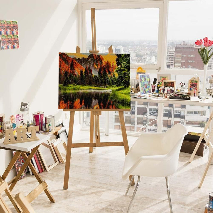 Artnapi Malen nach Zahlen Erwachsene mit Rahmen | DIY Handgemalt | Berglandschaft | Kit für Anfänger