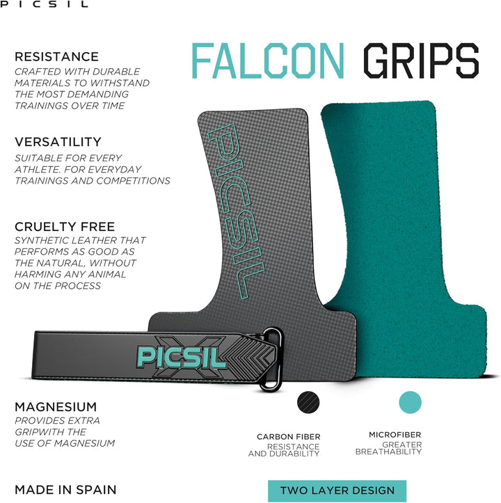 PICSIL Falcon Hand Grips – Profi‑Griffpolster aus Carbonfaser, Chalk‑kompatibel, Handschutz & Griffh