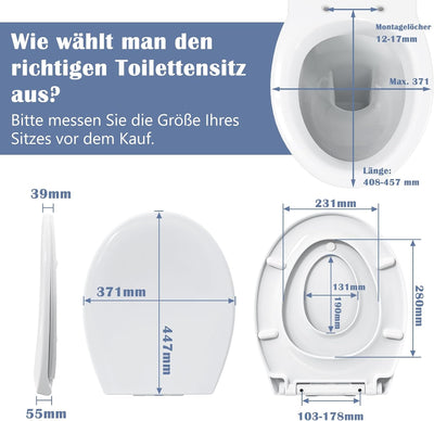 STOREMIC Toilettendeckel mit Absenkautomatik,Klodeckel mit Magnetisch zu befestigenden Toilettensitz