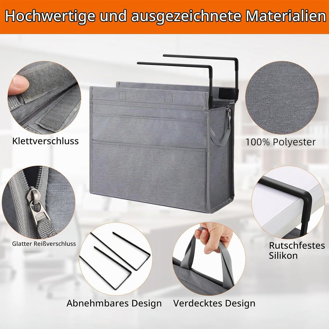 MASTLU Hängeorganizer Büro Organisation Unter Schreibtisch, Hängetasche Aufbewahrungstasche Betttasc