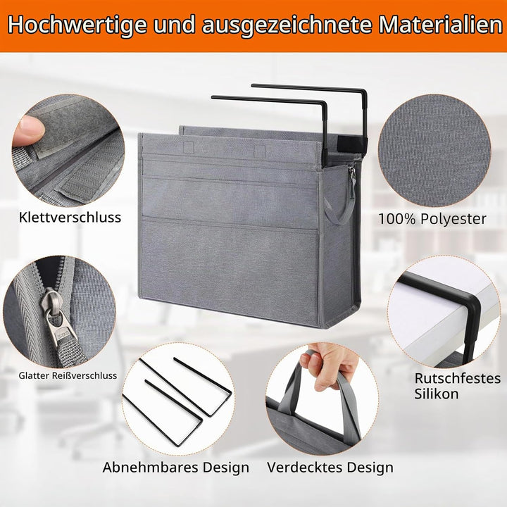 MASTLU Hängeorganizer Büro Organisation Unter Schreibtisch, Hängetasche Aufbewahrungstasche Betttasc