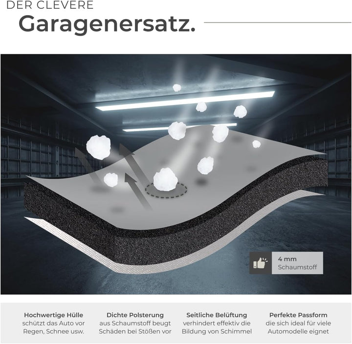 tectake® Auto Abdeckplane, Hagelschutz Autoplane, Autoabdeckung, wasserdichte Decke, atmungsaktiv, e