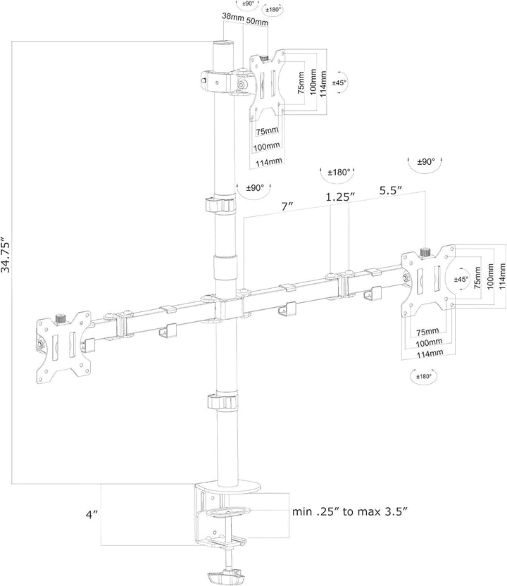 VIVO Dreifach-LCD-Monitor Tischhalterung Heavy Duty Ständer & voll einstellbare 3 Bildschirm bis zu