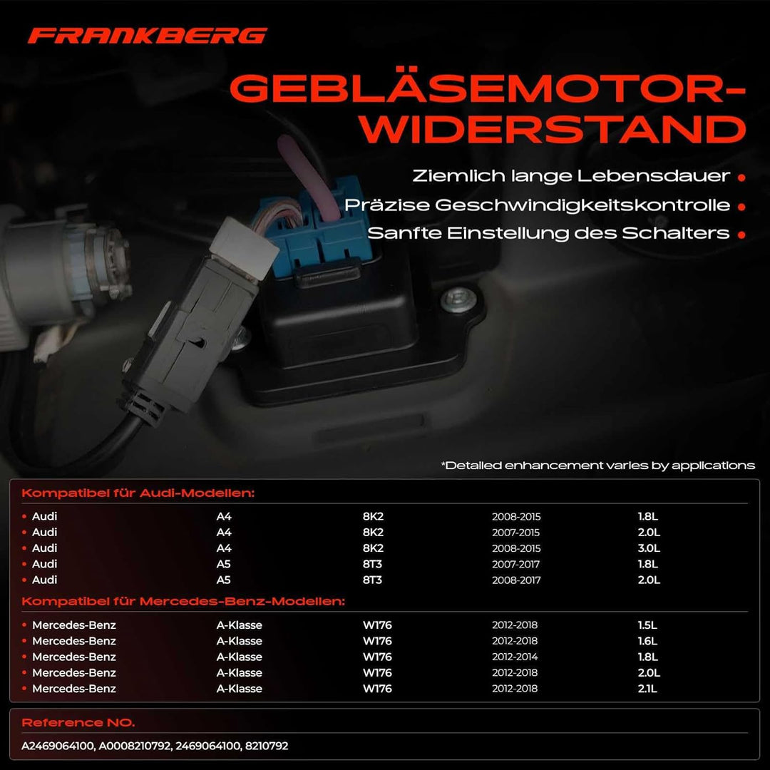 Frankberg Gebläseregler Vorwiderstand Steuergerät Kompatibel mit A4 1.8L-3.0L 2007-2015 A4 Allroad A